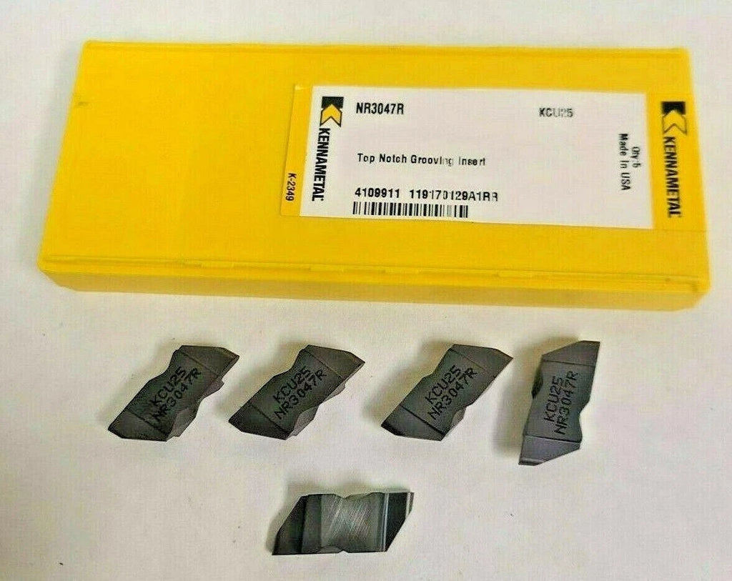 Kennametal 5 Pcs Top Notch Carbide Grooving Inserts NR 3047R KCU25 USA New