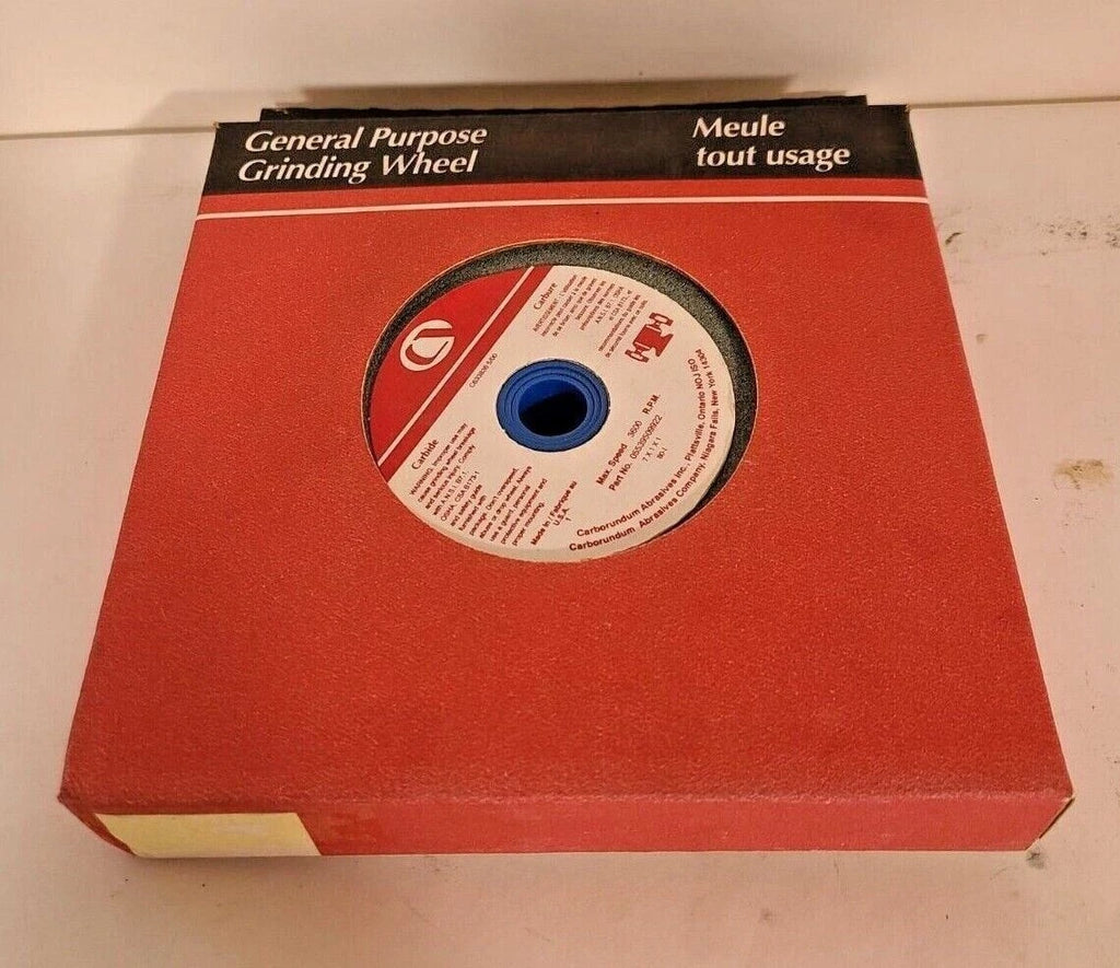Carborundum Abrasive Steel Metal Grinding Wheel 7 x 1 x 1 3600 RPM 80-I