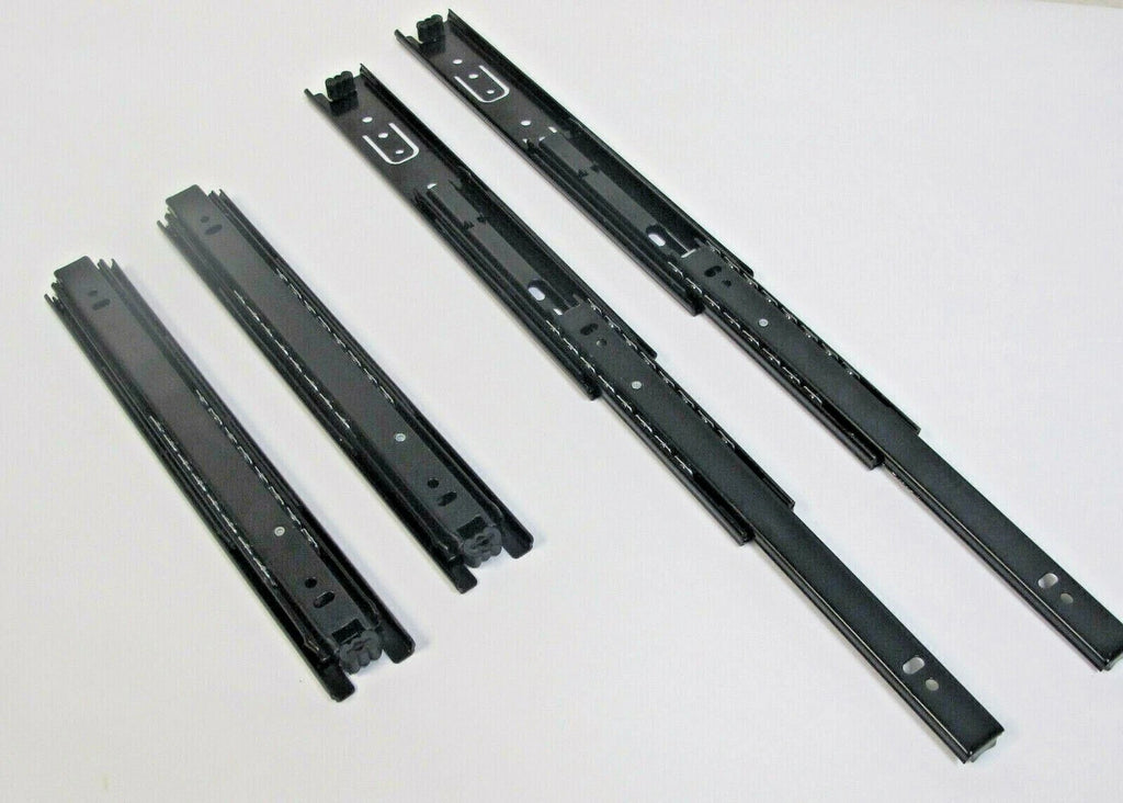10" Ball Bearing Full Extension 4 Drawer Slides Black 100lbs 2 Sets