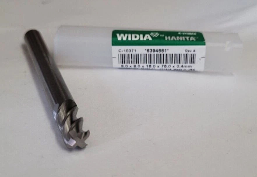 Solid Carbide WIDIA HANITA END MILL 8 X 8 X 16 X 76 4 Flute C-10371 6394661