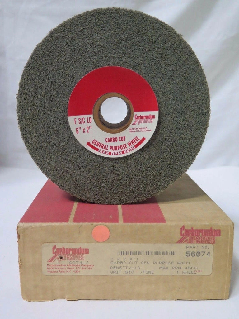 Carborundum 6 x 2 x 1" Carbo Cut General Purpose Wheel 56074 Grit SIC/Fine New