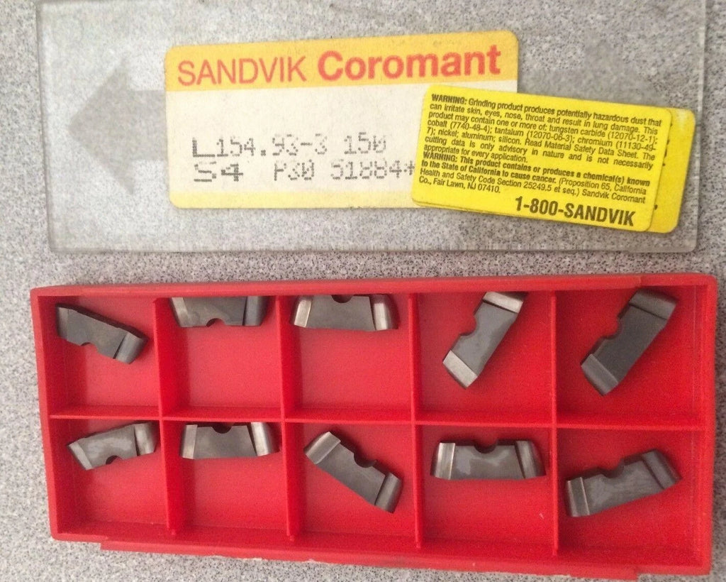 SANDVIK Coromant L154.93-3 150 S4 P30 Grooving Lathe Carbide Inserts 10 Pcs New