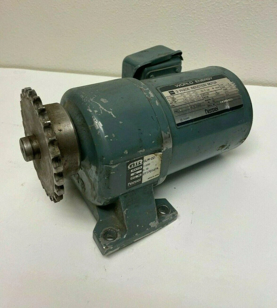GTR Nissei Induction Motor WORLD ENERGY GLM-22 3 PHASE 1:200 0.10