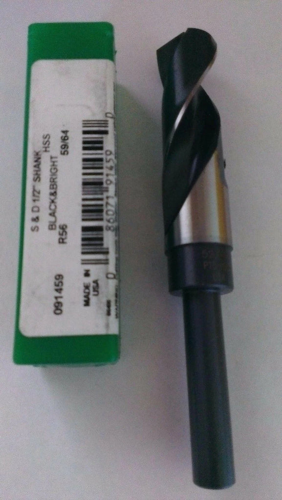 Black & Bright S & D Precision Twist Drill 1/2" Shank 59/64 HSS R56 091459 New