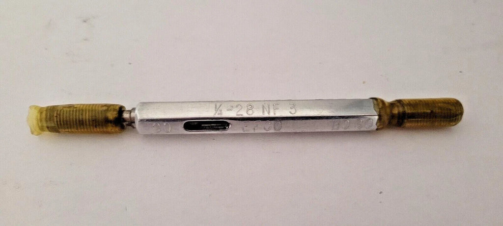 1/4-28 NF 3 EFCO GO & NO GO Thread Plug Gage GO P.D. .2268 & NOGO PD .2246