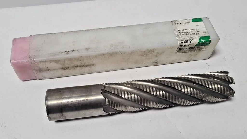 2" Hanita End Mill High Speed Steel HSS 6 Flutes Rougher 2 x 2 x 8 x 11-3/4