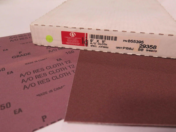 Carborundum Abrasives 9" x 11" A/O Aluminum Oxide Cloth 29358 Grit 150 Brand New