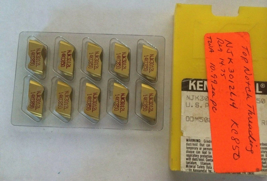10 Pcs Kennametal Top NJK 3012 L14 KC 810 Lathe Carbide Inserts Grooving Cut Off