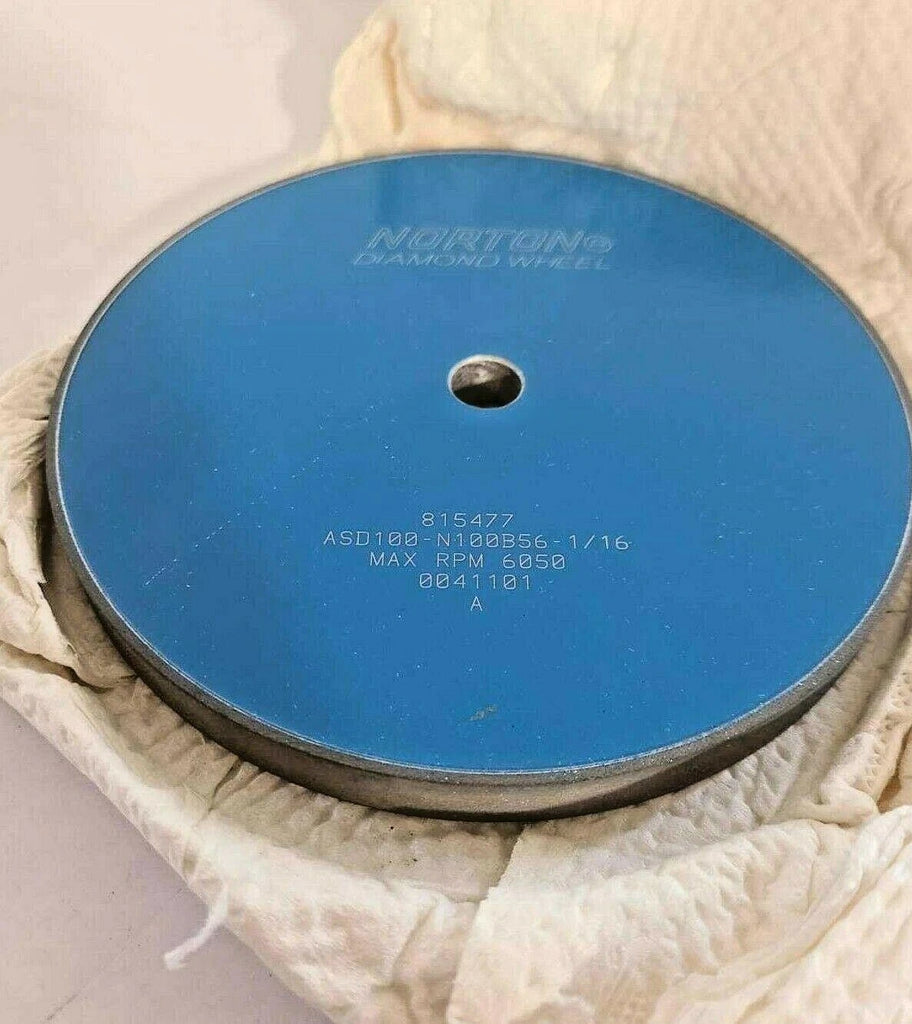 Norton Diamond Wheel ASD100-N100B56-1/16 6050 RPM 0041101 A 815477 6 x 1/2 x 1/2