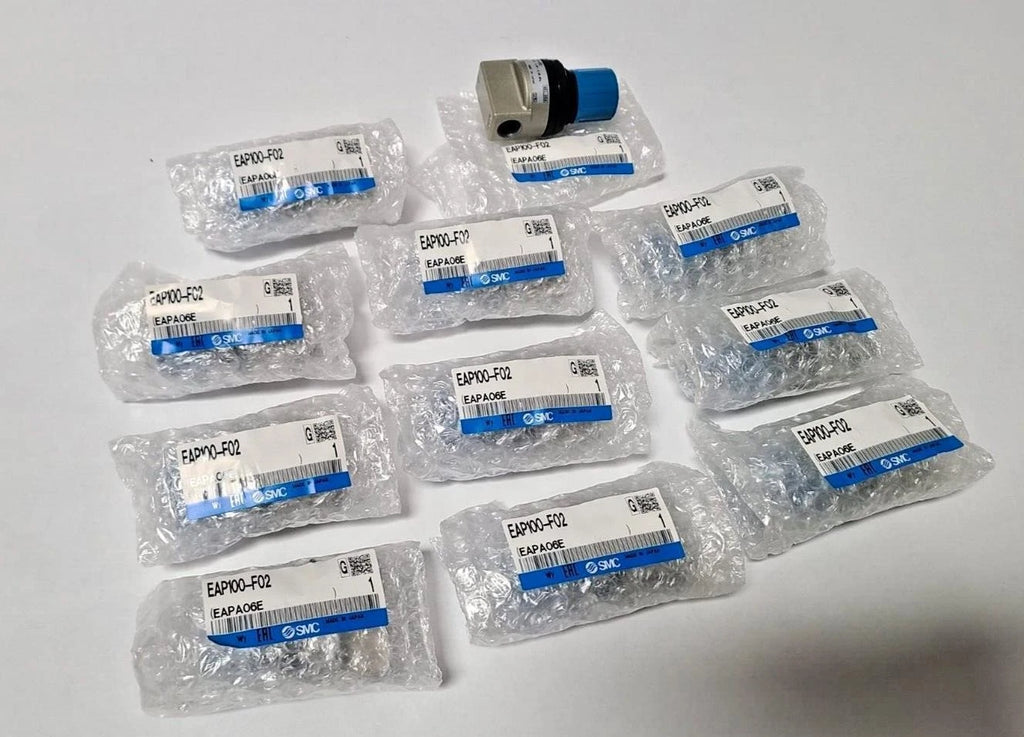 Lot of 11 SMC EAP100-F02 reg, pressure relief, AP BP RELIEF REGULATOR