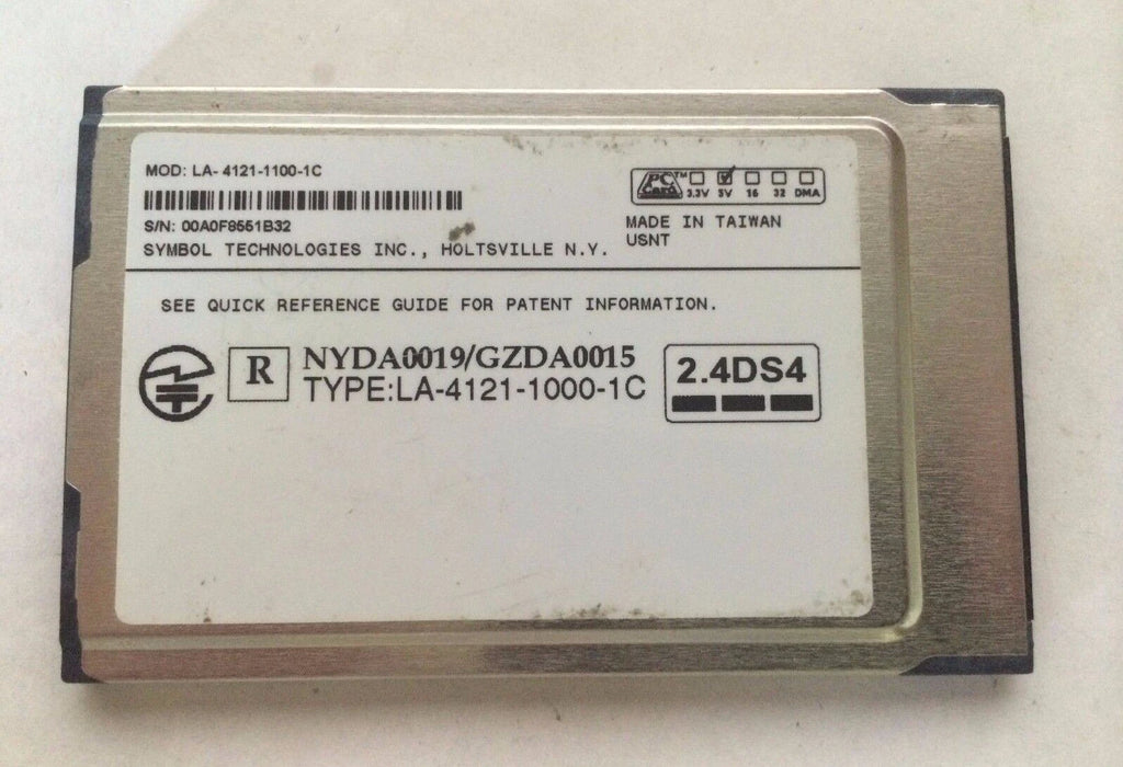 Symbol 2.4DS4 Leaded Inventory LA-4121-1000-1C PC Card NYDA 0019 GZDA0015