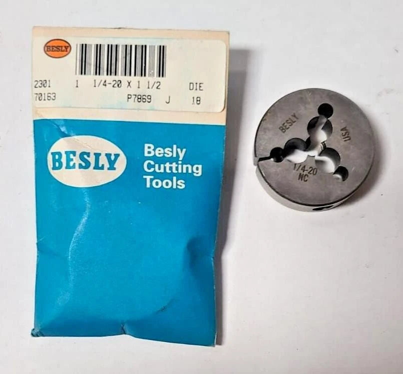 Besly Cutting Tools 1/4 20 1-1/2 Die Machine Thread Threading P7869 HS USA