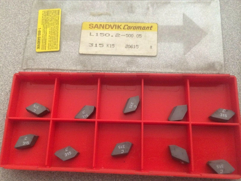 SANDVIK Coromant L150.2 500 05 315 K15 Grooving Lathe Carbide Inserts 10 Pcs New