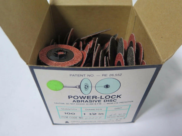 100 Pcs MERIT Power-Lock Abrasive Disc 62206 PLD 1-1/2" DIA Grit 60 Brand New