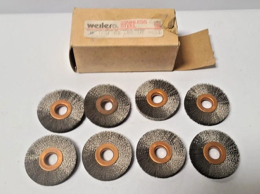 8 Pcs Weiler 16833 CRIMPED WIRE WHEEL .005" STAINLESS STEEL 1/2" ARBOR