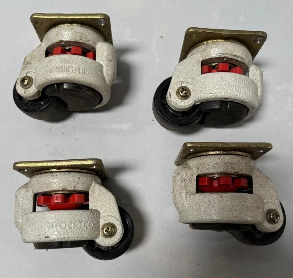 Lot of 4 Leveling Caster Swivel Wheel Leveling Machine Locking Foot Heavy Duty