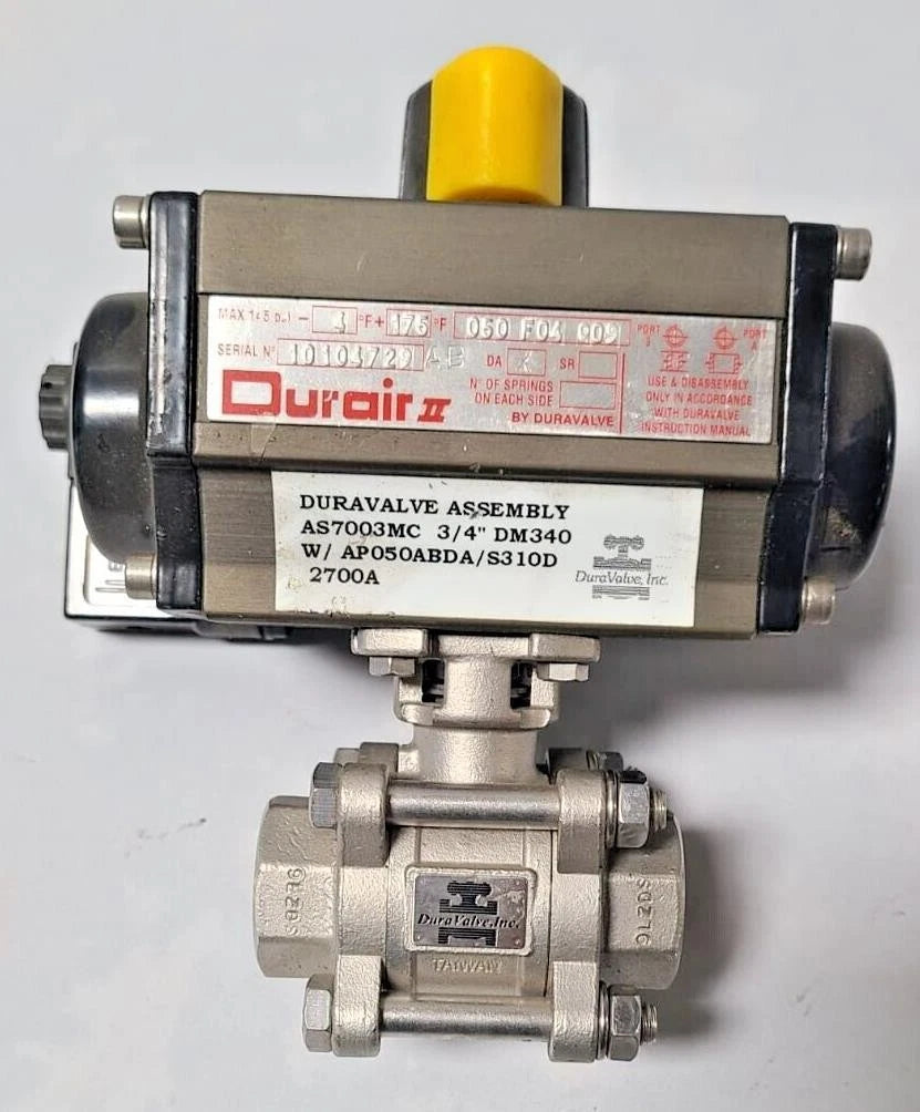 DuraValve Assembly Durair II AS7003MC 3/4 DM340 2700A / S310D Actuator Valve