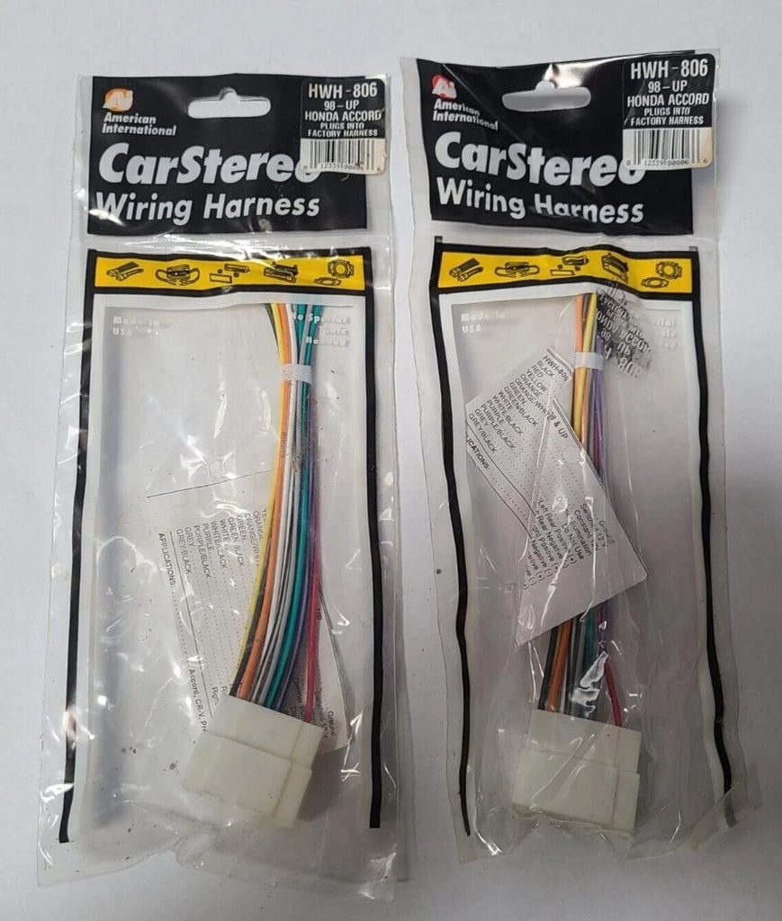 2 Pcs Car Stereo Wiring Harness for Honda Accord 96 - UP HWH-806 Radio Install