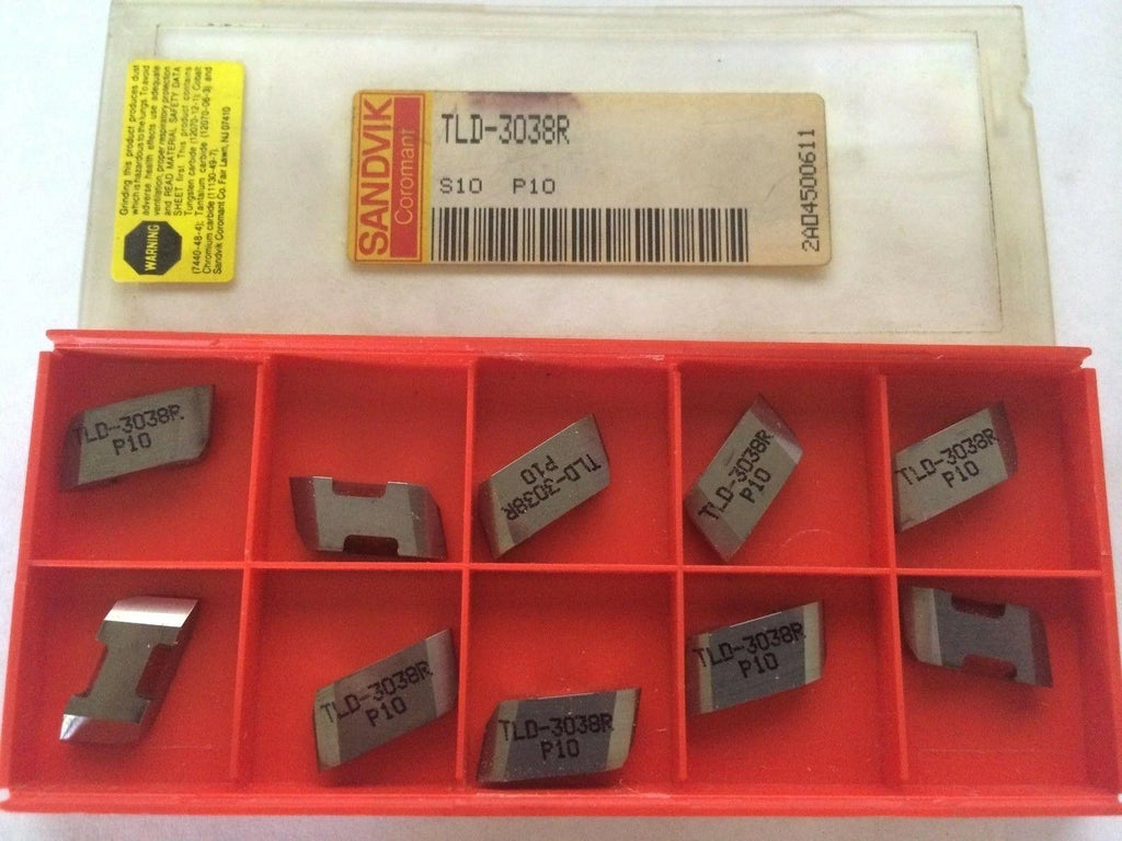 10 Pcs SANDVIK Coromant TLD 3038R S10 P10 Lathe Grooving Carbide Inserts Tools