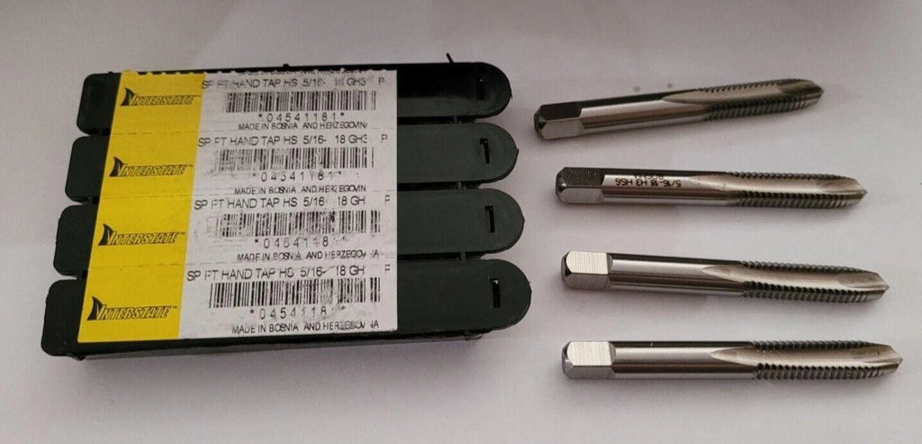 4 Pcs INTERSTATE SP PT HAND TAP HS 5/16-18 GH3 High Speed Taps