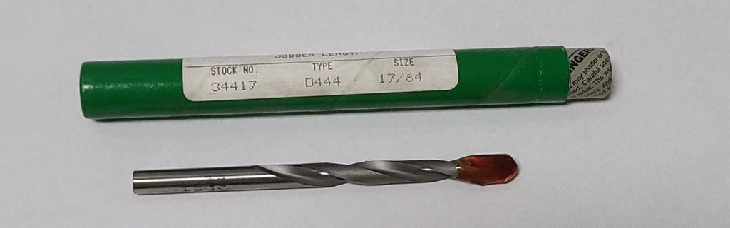 Precision Twist PTD 17/64 D444 Carbide-Tipped Drill HSS Jobber Length USA New