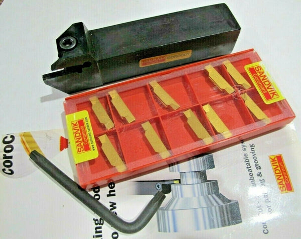 SANDVIK COROMANT Grooving Lathe Holder RF123J051-16B Carbide Inserts N123J2-0500