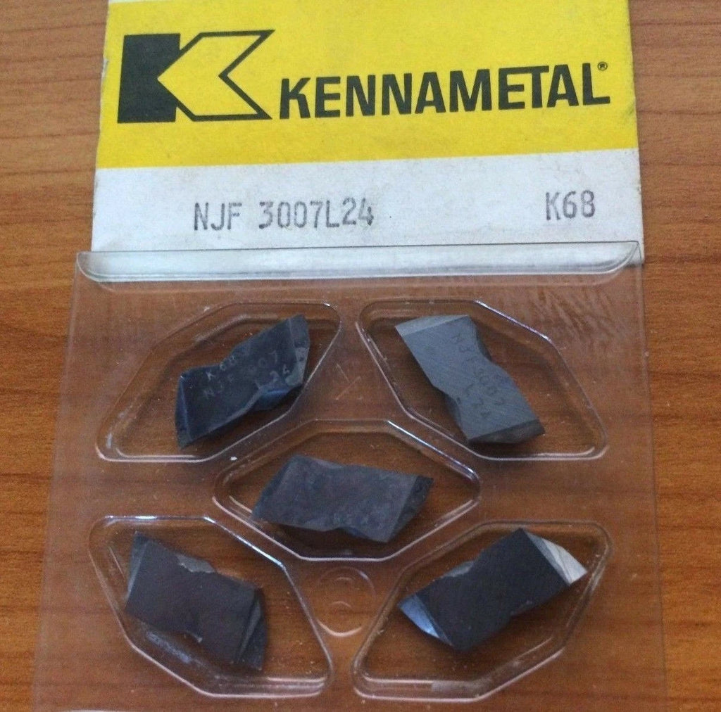 Kennametal NJF 3007 L24 K68 Lathe Carbide Inserts 5 Pcs Grooving Cut Off New