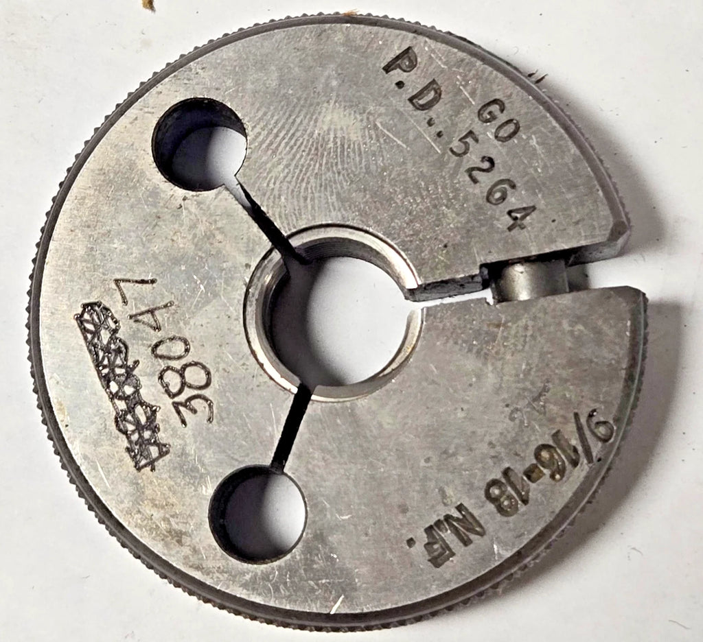Gauge BORE RING 9/16-18 N.F GO .5264 Thread Plug Gage