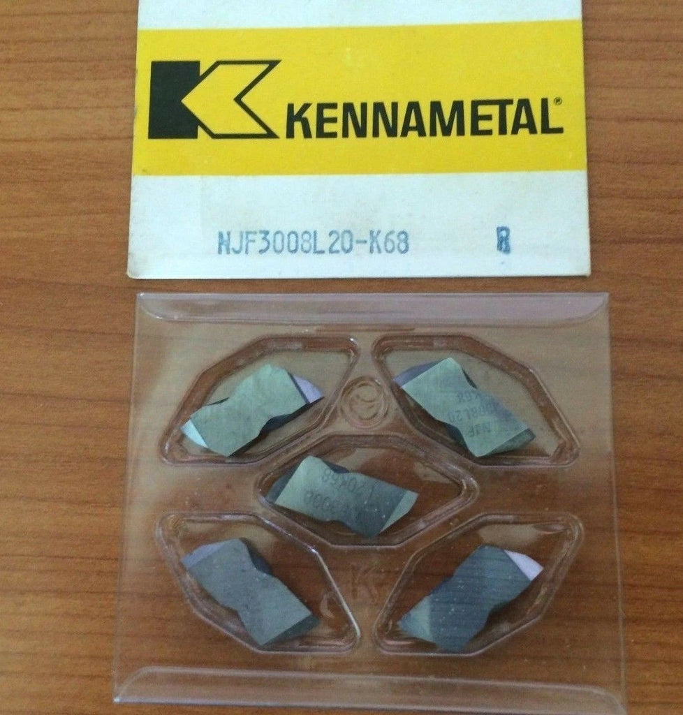 Kennametal NJF3008 L20 K68 Lathe Carbide Inserts 5 Pcs Grooving Cut Off New