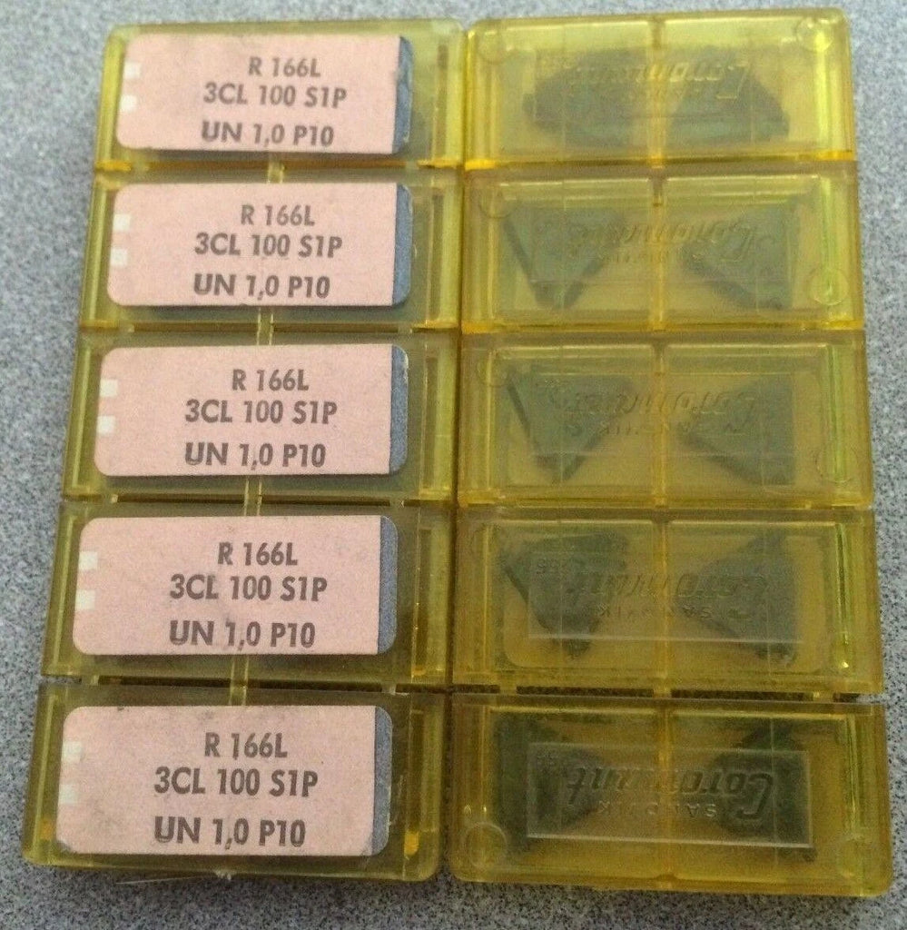SANDVIK Coromant R166L 3CL 100 S1P UN 1.0 P10 Threading Lathe Carbide 10 Inserts