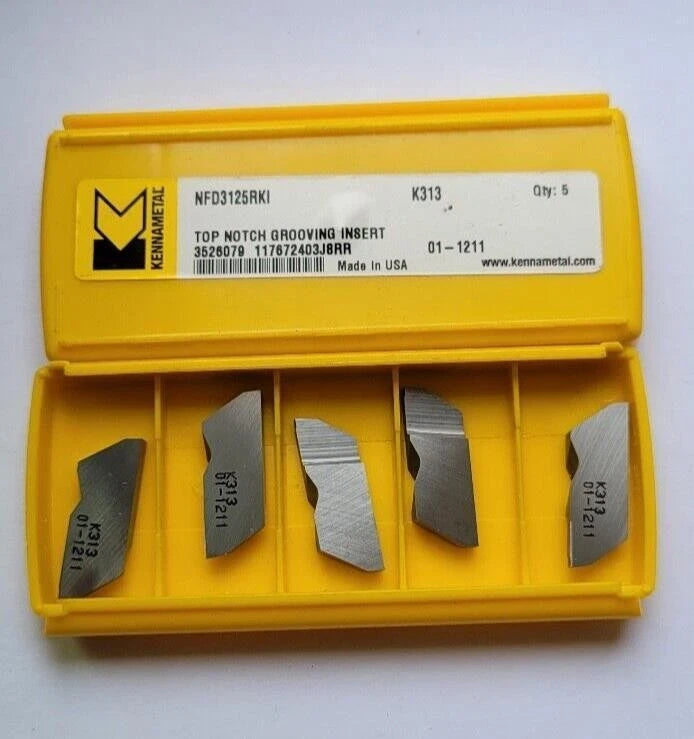 5 Pcs KENNAMETAL NFD3125RKI K313 Top Notch Grooving Carbide Inserts Lathe