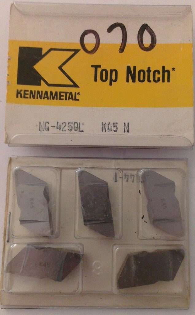 KENNAMETAL Top Notch NG-4250L N45 N Lathe Carbide Inserts 5 Pcs Grooving Cut-Off