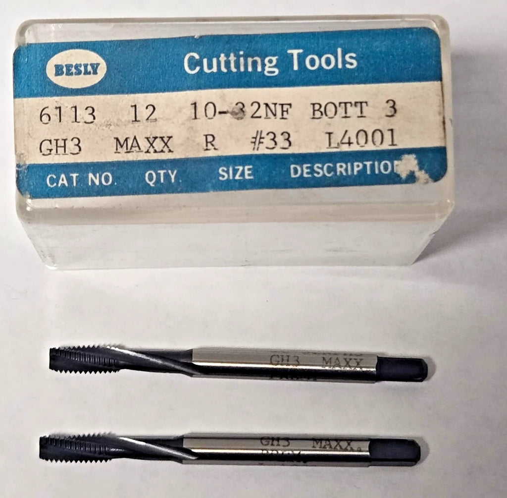 Lot of 2 Besly Tap 10-32 NF MAXX #33 GH3 Bott 3 FL Brand New USA Made