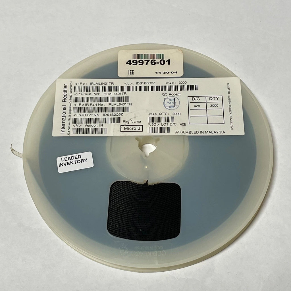 Reel of 2900 Internation Rectifier IRLML6401TR SOT-23 1.1MM 1.8V MOSFET 49976-01