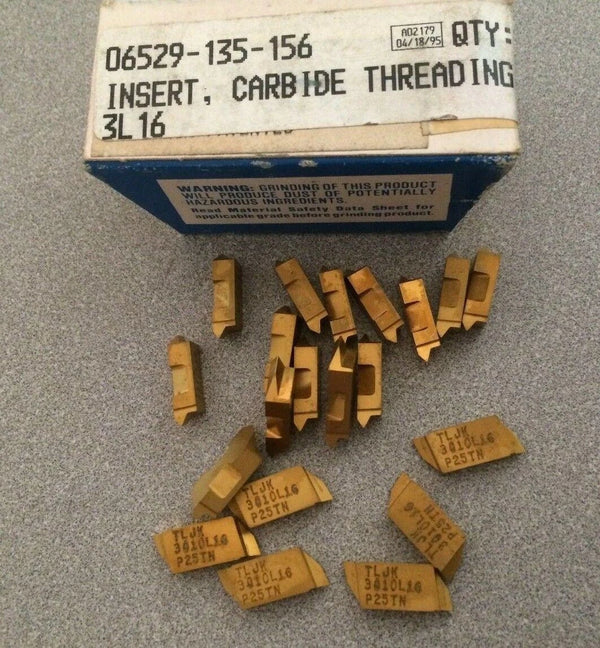 TGI USA Made TLJK P25TN 3010L16 Lathe Grooving Carbide Inserts 20 Pcs Gold New
