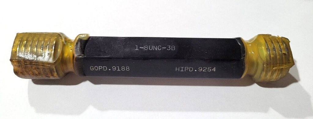 1-8 UNC-3B GO & NO GO THREAD PLUG GAGE GO P.D. .9188 HI P.D. .9254