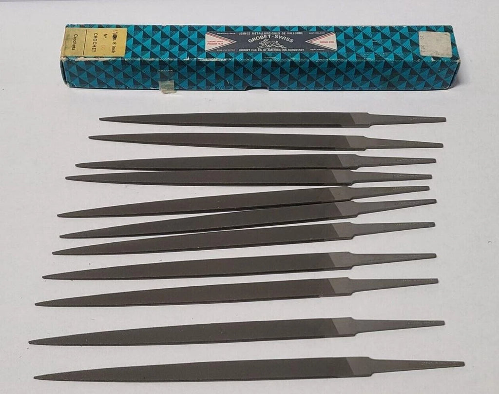 11 Pcs Grobet Swiss Crochet 8” File New 1230
