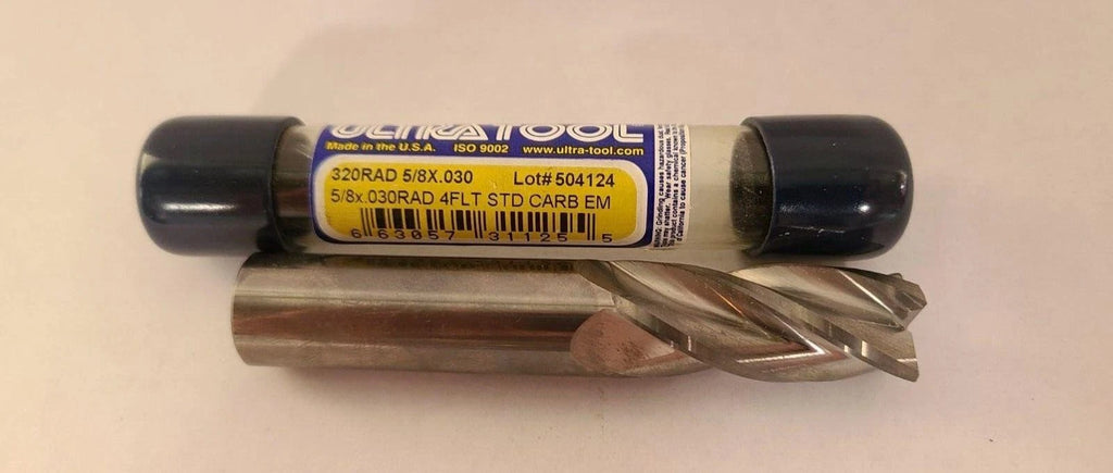 Ultra Tool 5/8" 320RAD End Mill 4 Flute .030 STD Carbide 504124 New