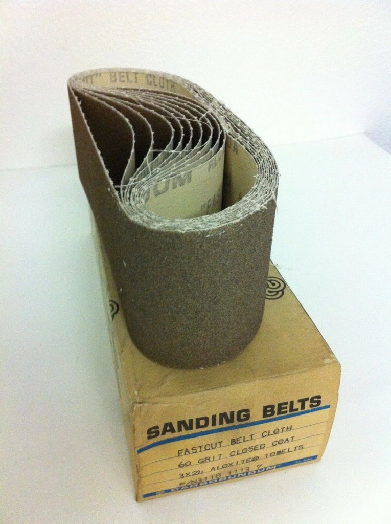 Carborundum Abrasives 10 Aloxite Belts Fastcut Industrial Cloth 120 Grit 3"x24"