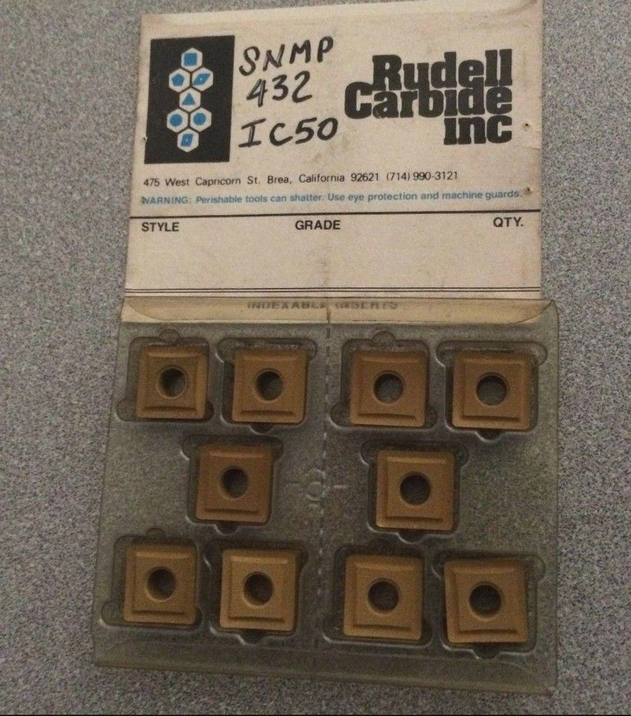 10 Pcs Brand New Carbide Indexable Inserts SNMP 432 IC 50 USA Rudell Gold New