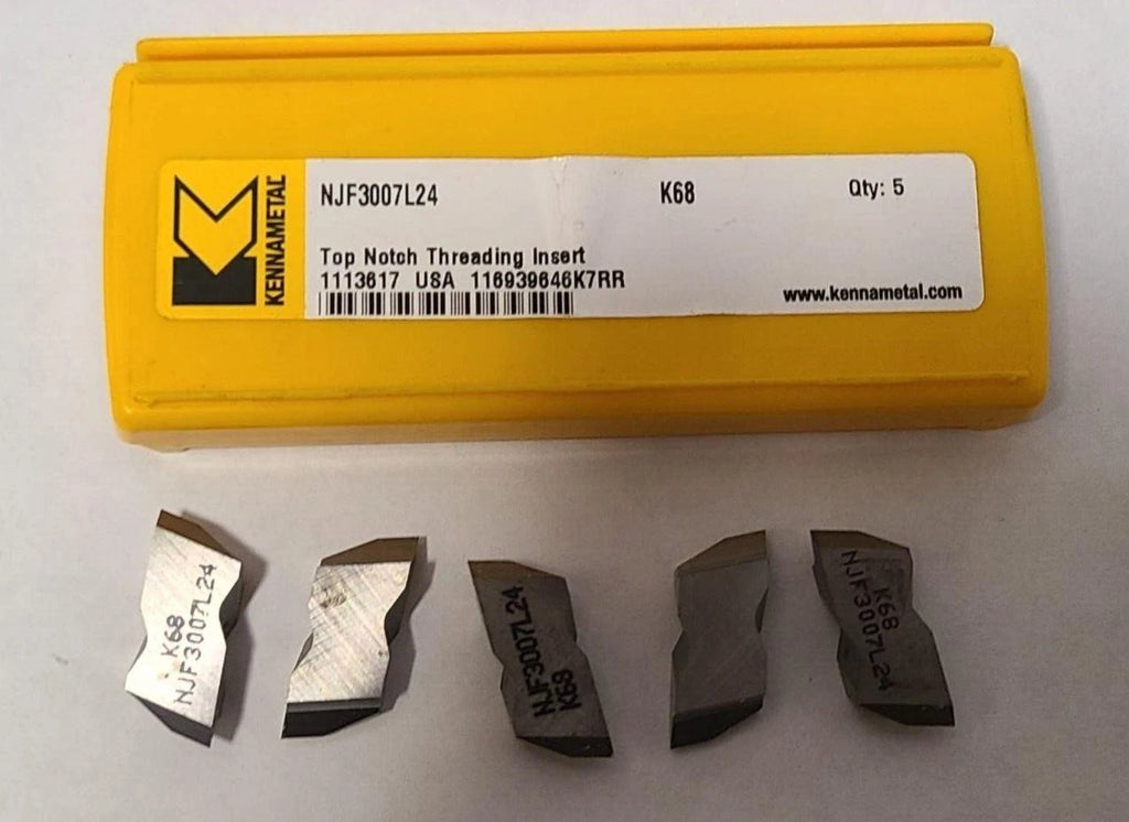 5 Pcs Kennametal NJF3007L24 K68 Threading Carbide Inserts Lathe Top Notch USA