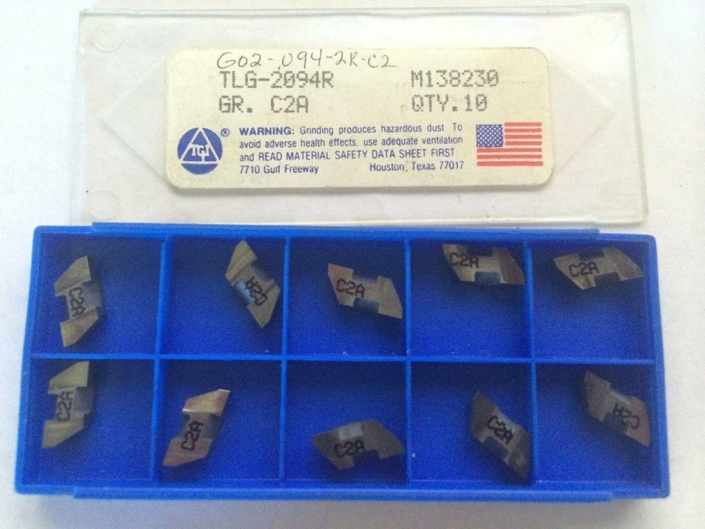 10 Pcs TGI USA Made TLG 2094R C2A Lathe Grooving Carbide Inserts Tools New