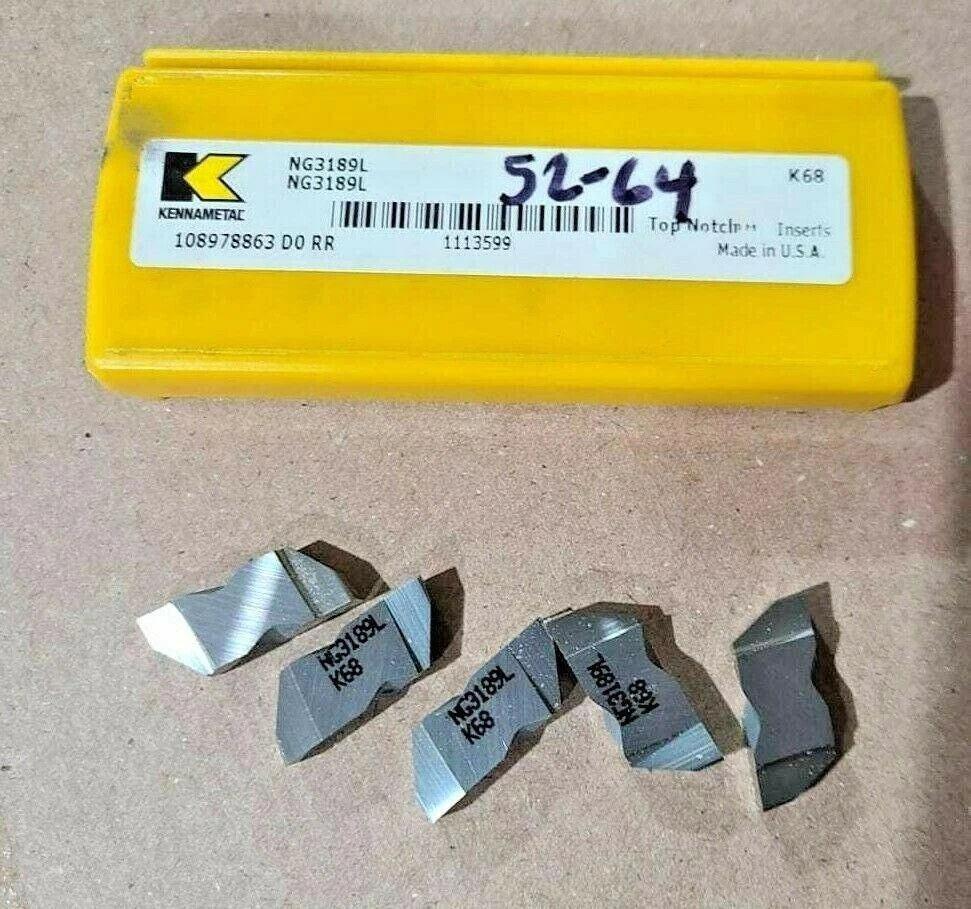 Kennametal 5 Pcs Top Notch Carbide Grooving Inserts NG 3189L K68 USA