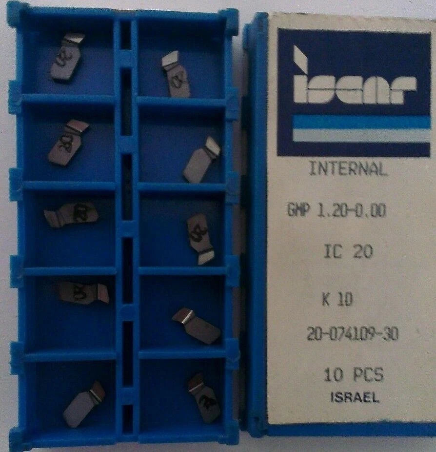 ISCAR GMP 1.20-0.00 IC 20 Internal Carbide Inserts 10Pc Lathe Grooving Self Grip