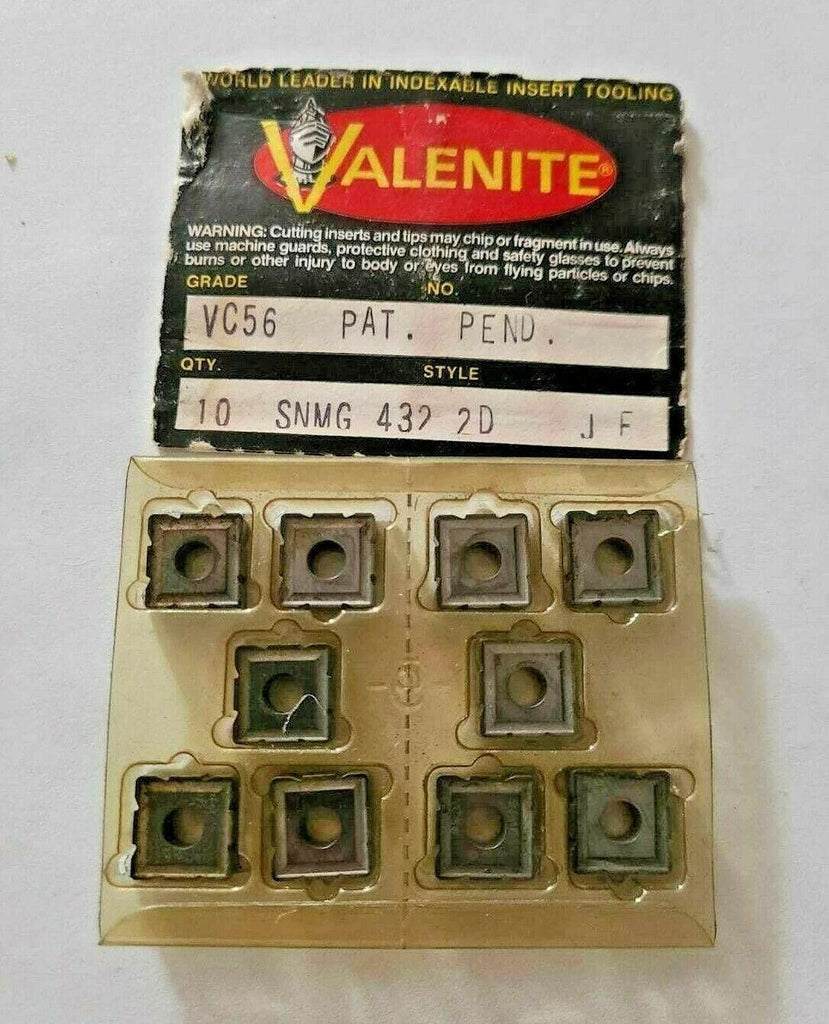 10 Pcs Valenite SNMG 432 2D J F VC56 Turning Carbide Inserts Tools New