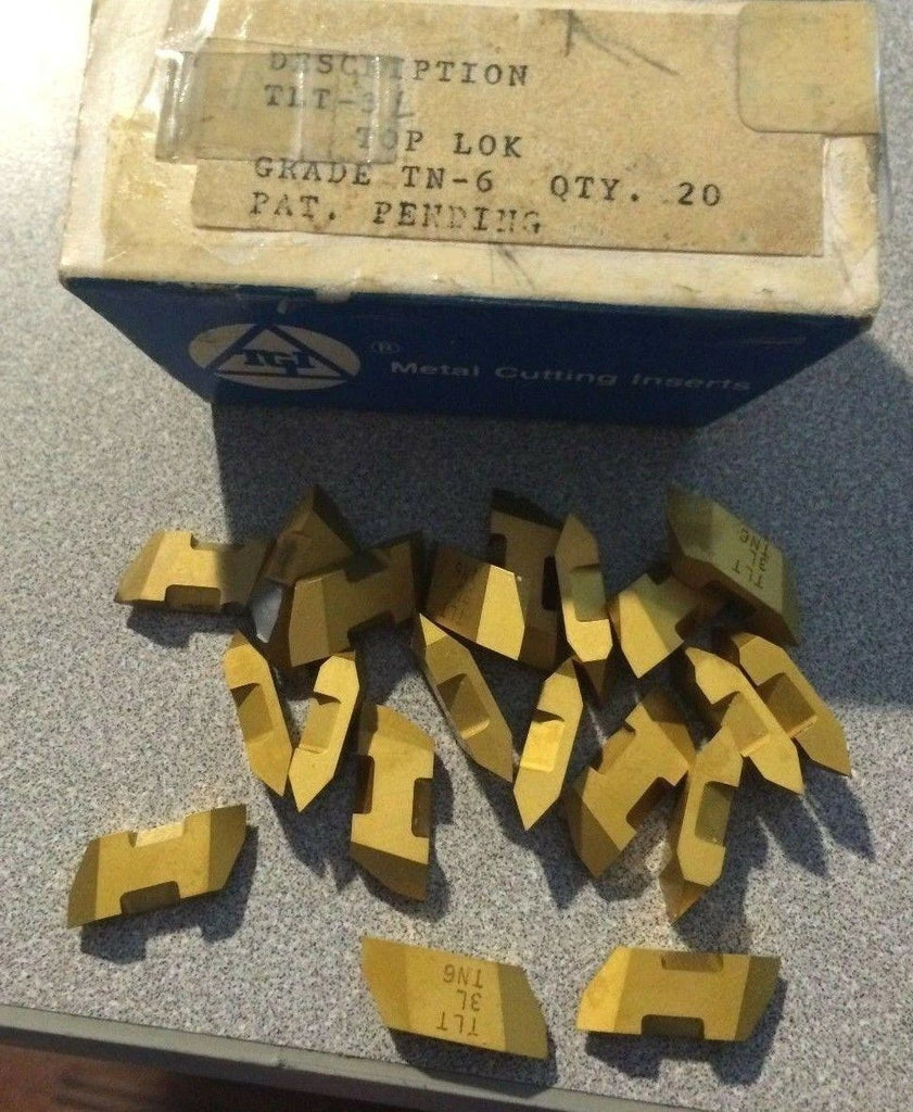 TGI USA Made TLT 3L TN-6 Top Lok Lathe Grooving Carbide Inserts 20 Pcs New Gold