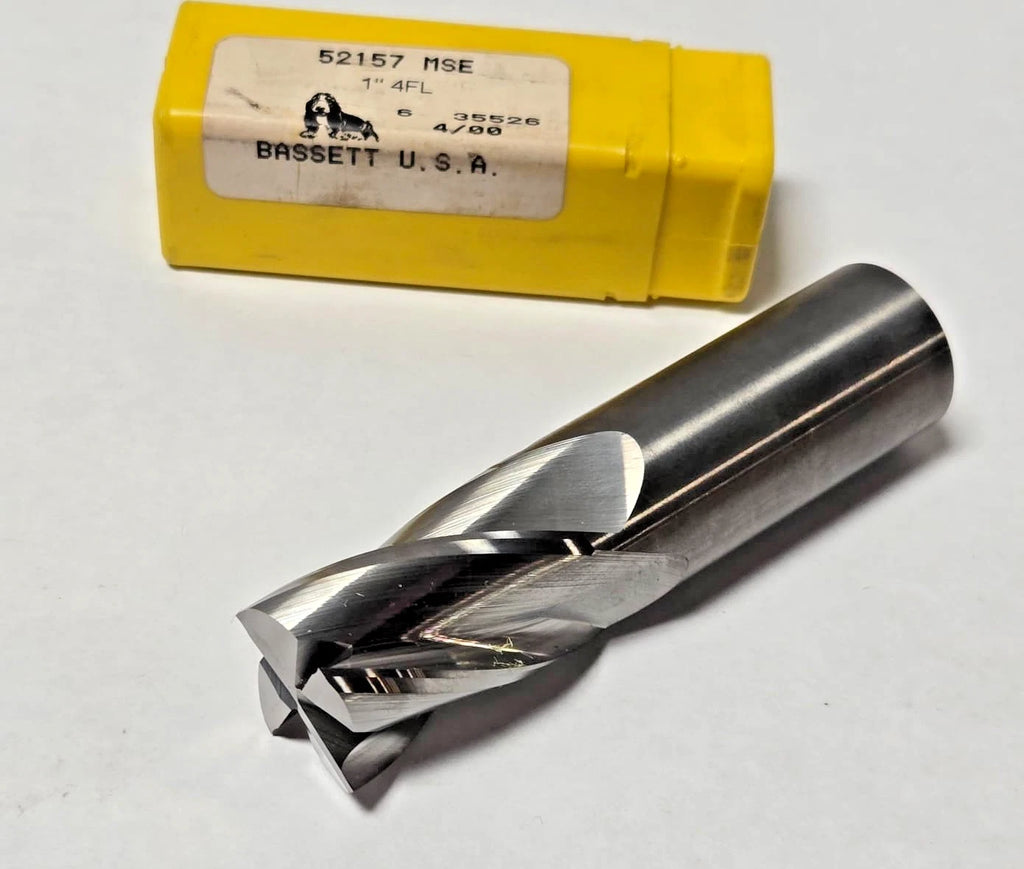 Bassett Tool 52157 MSE Brand New Solid Carbide End Mill 1" USA Made 4 Flute 4"