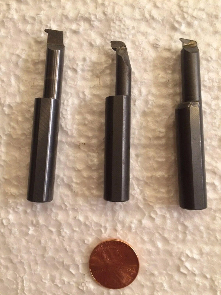 Lot of 3 Solid Carbide Boring Bars 2.5" OAL 3/8 Shank for Lathe Nice