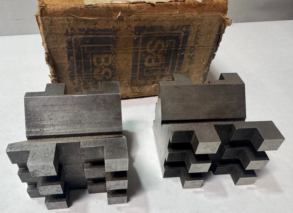 2 Brown & Sharpe 750-B V Blocks Machinist Tools USA 750-2