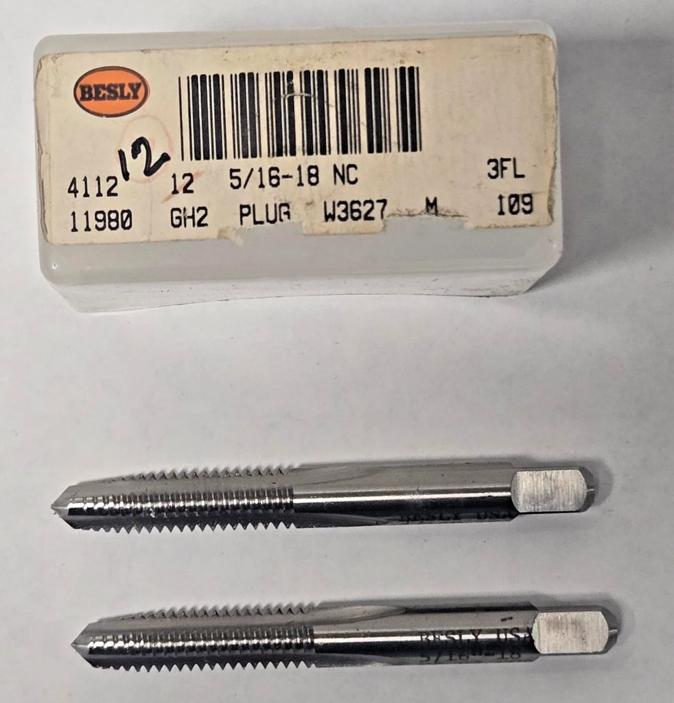 Lot of 2 Besly Tap 5/16 - 18 NC GH2 Plug 3 FL Brand New USA Made